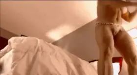 Tanned Powerful Kickboxer Shows Her Strong Legs and Ass