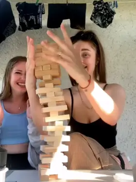 so we played game of jenga and looser had to flash their tits