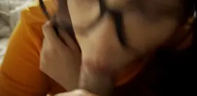 Velma having a scooby snack