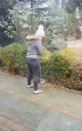 #TittyDrop My breasts are bouncing like crazy while sweeping the yard.