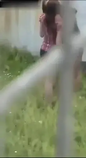 Lesbians eating pussy outdor