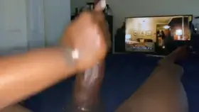 Chubbs be milkin his cock.