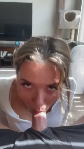 Cutie makes him blow