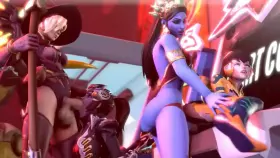 Mercy Widow and DVa Futanari Foursome (Blackjr)[Overwatch]