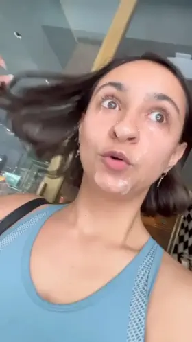 My first public cumwalk right after getting caught fucking in changing rooms