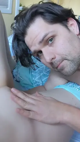 Tell me it's not adorable the way he eats this pussy...