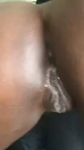 Drooling black pussy snack time