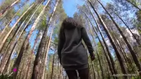 Horny Pussy in Nylon Squirt from Masturbation by Vibrator in a Car Public