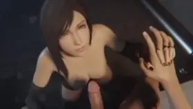 Tifa Lockhart Blowjob & Facial (Bulging Senpai) [Final Fantasy 7]