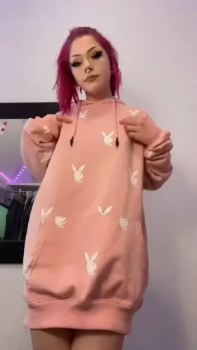 I love wearing this hoodie out with nothing on underneath ♡