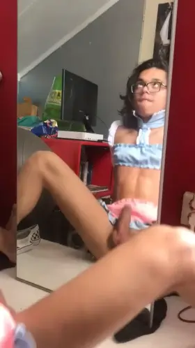 First sissygasm, just so happened to be a dry one