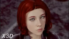 Black Widow smashed by hulk (X3D) [Marvel]