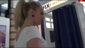 Lucy Cat Fucks And Leaves Creampie In A Public Photo Booth