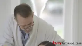 Petite Asian Teen With Glasses Reads While Grandpa Eats Her Out - Alexia Anders