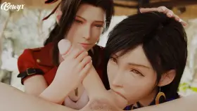 Tifa and Aerith's double-team attack (Bewyx) [Final Fantasy]