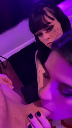 Sucking my mans cock with a friend after practice (OC)