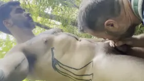 Quick bj on a hiking trail. Almost got caught.