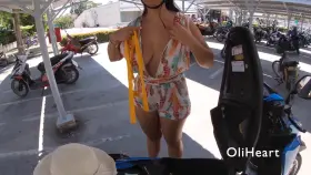 Changing my top in the bike parking lot [GIF]