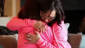 Slow, seducing, and intimate kissing between 2 girls