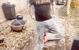 Just another dad with yardwork. And a wrist thick penis.