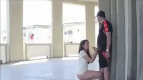 Latina amateur giving risky public blowjob