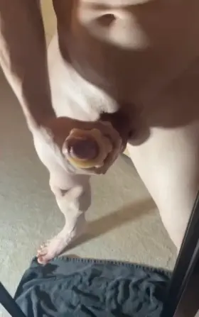 Huge hands-free mirror cum! 🪞💦
