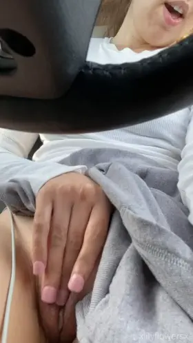Playing with my pussy in a parking lot