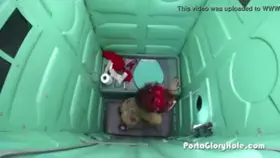 Blake James - Portable toilet Gloryhole Mature redhead Sucking dick