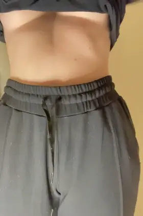 did i surprise you with what’s under these sweats?😇