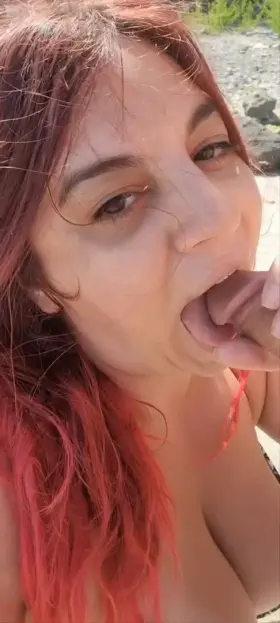 what's a beach day without having your cock drained