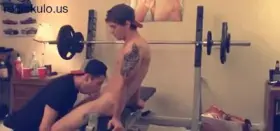You caught your ‘straight’ bro checking you out during your workout and decided to try seducing him into sucking your cock. It worked.