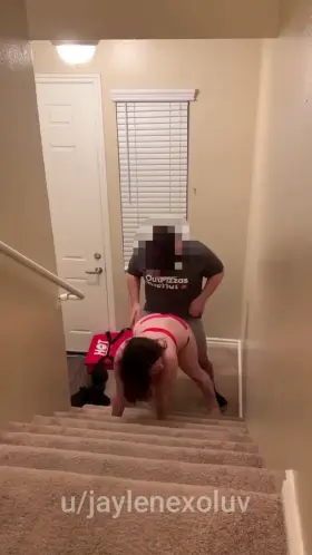 Fucking the pizza hut delivery guy telling him not to be shy Pt 5 [Sound on, click on redgifs link]