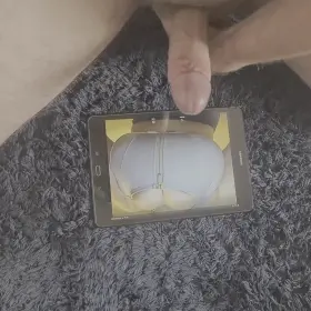 Just using my balls to milk myself