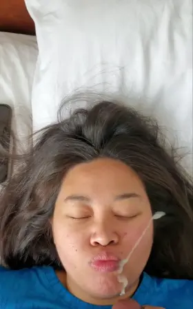 Massive nut facial all over Thai gf (oc)