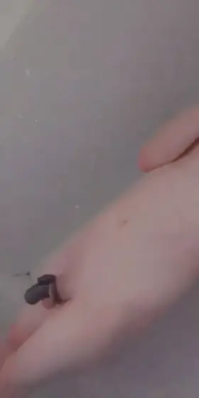 Taking a bath plugged and caged heheheh