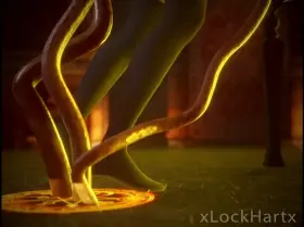 Cloud Strife getting well taken care of by tentacles (male)