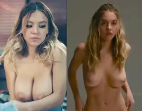 Sydney Sweeney Natural Tits in Euphoria and The Vouyeurs