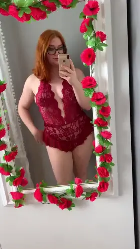 Redhead in red