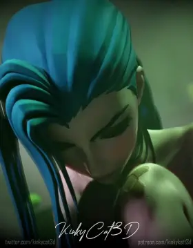 Jinx riding big cock (Kinkycat3d) [league of legends]