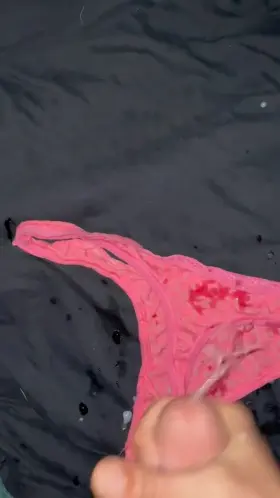 Double cumshot on a pair of panties. (Tribute to a sexy woman) 😈♥️😈