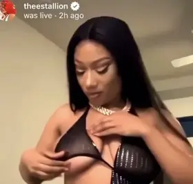 Megan The Stallion nip slip on IG live