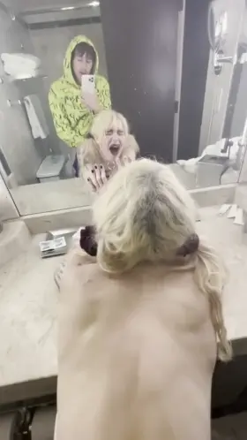 sorry we’re taking so long in the bathrooom