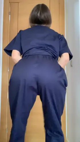 Scrubs peel just before going to the hospital