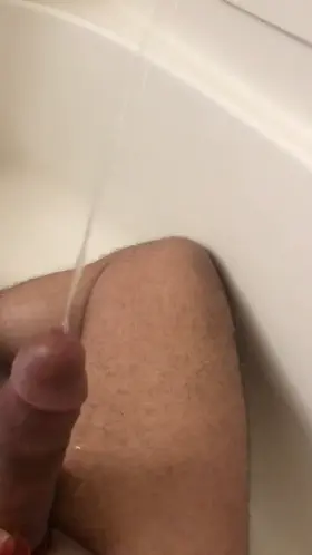 Pissing while almost erect feels awesome