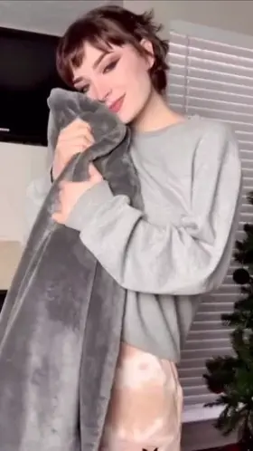 Wanna snuggle in my blanket? We don’t need clothes...