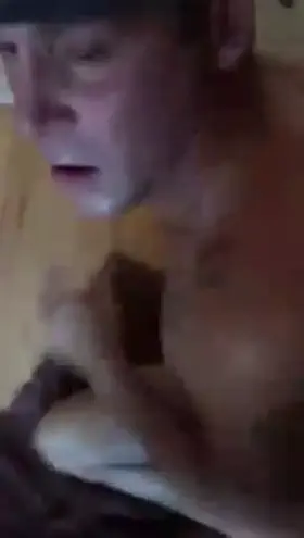 Cum hungry male sl*t eating up all the cum