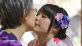 Older and younger women share a kiss