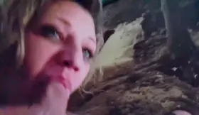 my heart brunette MILF wife wearing flannel gives me a nice sloppy weekend blow job