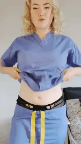 [f] Naughty surprise under my scrubs 😅