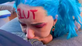 Veins bulge from suffocation